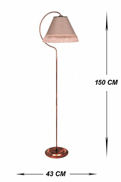 VENON Aydınlatma Lambader Çise Elips Siyah Bakır Patine Abajur Gülkurusu Püskül Pembe