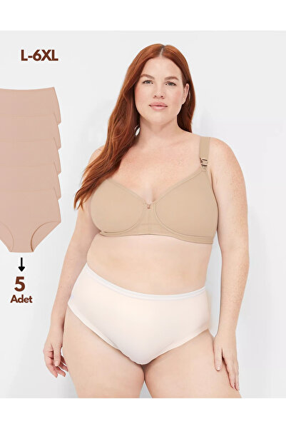 IPL Women's Panties, Women's High Waist Bato Cotton 5-Piece Skin Panties Set