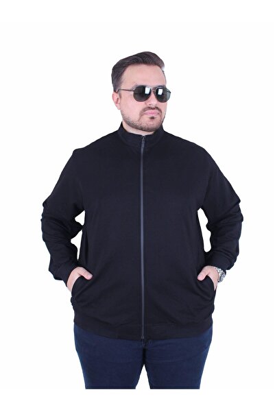 Starbattal Φούτερ με φερμουάρ Basic Seasonal Plus Size 22750 ΜΑΥΡΟ