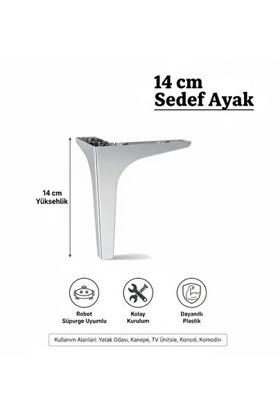 İMT AKSESUAR 14 cm Mobilya Kanepe Sehpa Tv Ünitesi Koltuk ve Konsol Ayağı