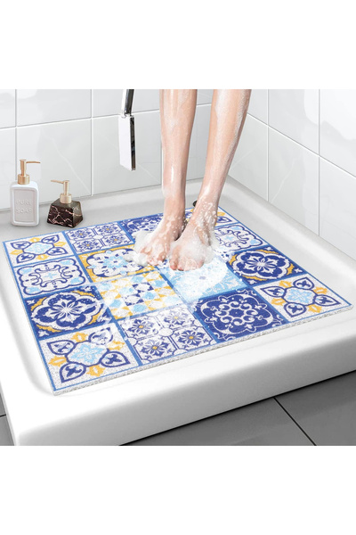 OEM Covoraș de duș antiderapant 60x60cm, moale, cu orificii de scurgere, în c...