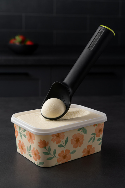 Home ملعقة آيس كريم، لون أسود، متينة، ملعقة آيس كريم إنتاج محلي