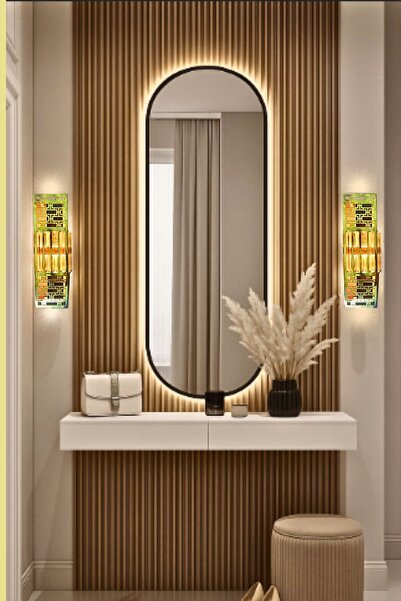 nazarium Anadolu Aplik Gold , Pilli Aplik, Anahtarlı, Pilli Elektrikli Ledli Duvar Aplik, Gece Lambası