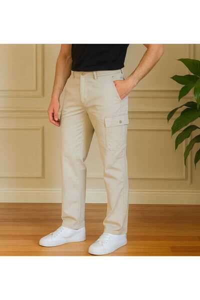 Endow jeans Cargo kalhoty pro muže, 100% bavlna, lycra gabardine, lněná tkanina, regular fit, prvotřídní kvalita