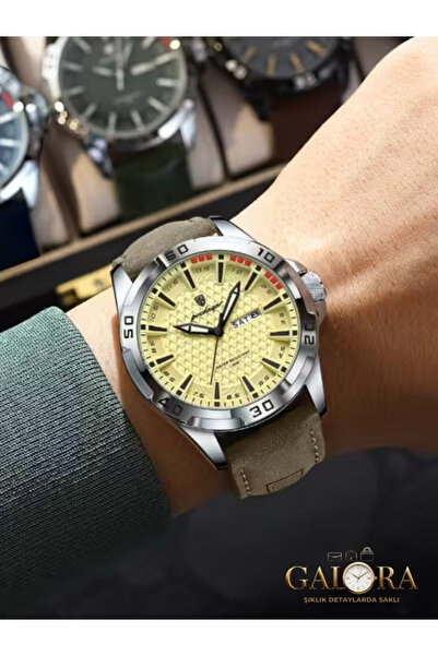 GALORA Erkek Spor Saat Darbeye Dayanıklı Işıklı Kadran Kuvars Mekanizma Su Geçirmez