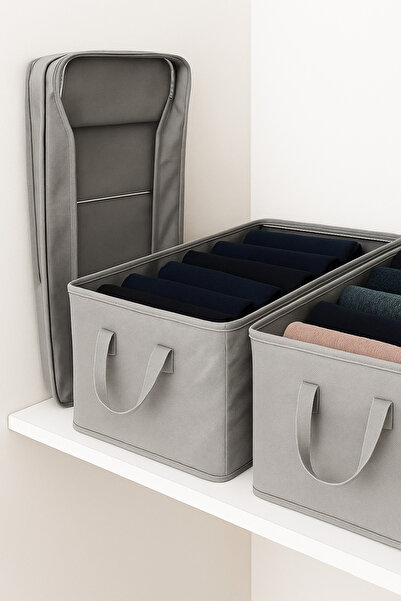 Handyol 4 قطع منظم رفوف داخل الخزانة قابل للطي لتخزين الملابس 45x30x20