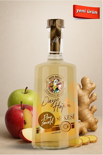 DAYE HATUN Elma Zencefil Sirkesi/Apple Ginger Vinegar (Doğal Fermente Canlı Sirke / Nat. Ferm. / 500 mL)
