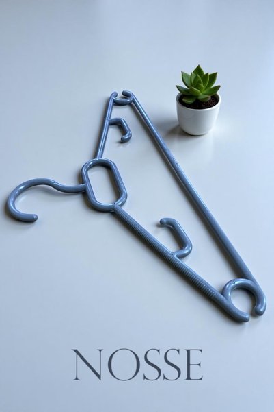 nossey Nosse Thick Odorless 12 Pieces Anthracite Plastic Clothes Hanger Non-Slip Hanger Anthracite Set of 12