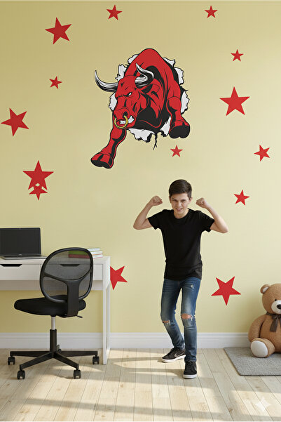 KT Decor 3D ljutiti bik Sa deznom Moderna zidna naljepnica za dnevnu sobu i s...