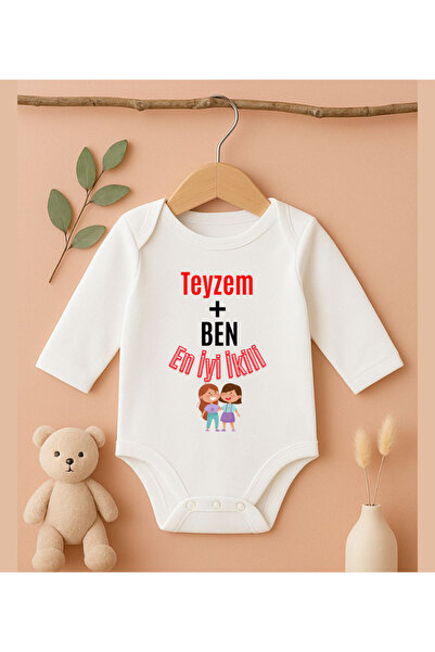 MODAT My Aunt Plus Me Best Matching Long Sleeve Letter Printed Baby Bodysuit