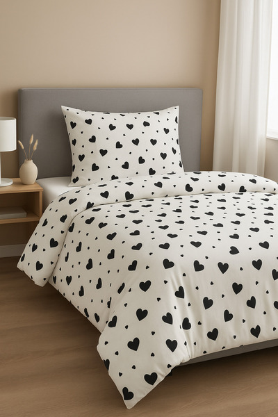 Madame Home Set cuvertură de pilota Single Black Heart Potrivit pentru utilizare zilnică