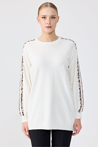 Mahal Crochet Knitwear Leopard Striped Knitwear Tunic