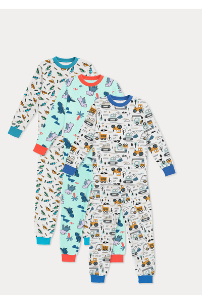 DFN Kids Set de 3 piese pentru fete - băieți, pijamale, pantaloni și top, pen...