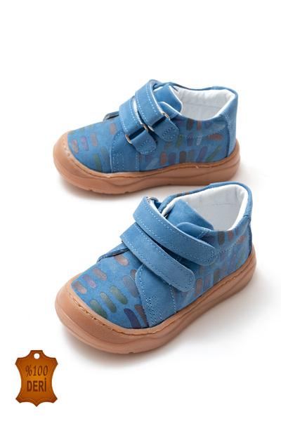 lina step Hakiki Deri Ortopedik Tabana Dikişli Erkek Bebek İlk Adım Ayakkabı