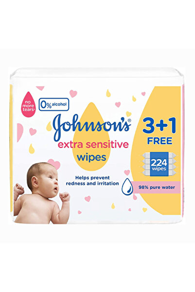 Johnson Johnson's Baby Wipes Unscented for Sensitive Skin 224 Wipes