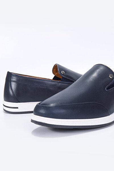 Vantaggio Neon sötétkék 100% valódi bőrből készült Loafer férfi cipő