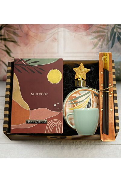 gagga Kişiye Özel Desenli Defter & Kahve Fincanı & Yıldız Led Işıklı & Tütsü ...