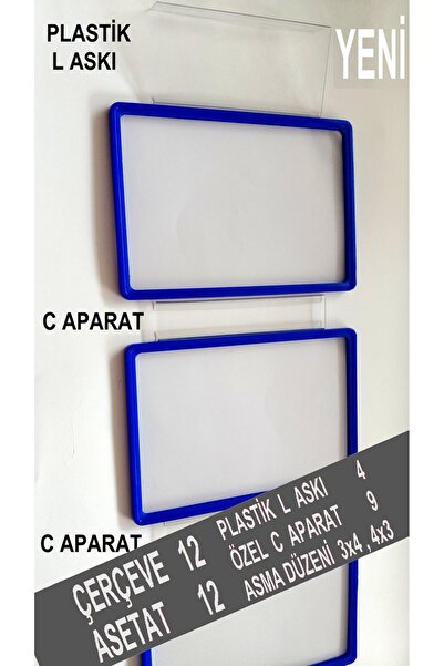 ETİKETLİK FİYATLIK ASKILI EMLAK VİTRİN ÇERÇEVE 12AD (8 RENK STOKTA)