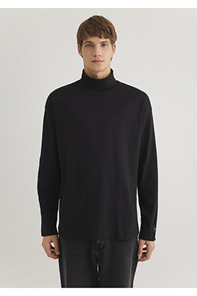 Mavi Μαύρο μπλουζάκι με χοντρό μπλουζάκι Loose Fit / Loose Relaxed Fit 0612409-900