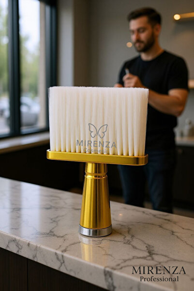 mirenza cosmetic Βούρτσα καθαρισμού της κεφαλής Gold Hair Salon Barber - Μαλακές τρίχες