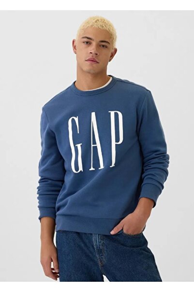 GAP Hanorac pentru bărbați V-Lw Dp Fleece Logo 542214 ALBASTRU