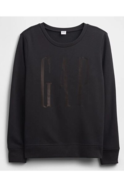 GAP Світшот з логотипом Doorbuster 800444 Світшот з флісовою підкладкою Bisiklet Yaka Жіночий світшот SİYAH