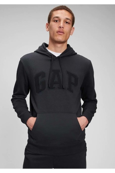 GAP V-Heritage Logo Po 867073 Men's Hooded Sweatshirt Black