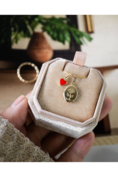 ZAFERİNAN Kişiye Özel 925 Ayar Gümüş Kapaklı Fotoğraflı Kolye (kalp charm dahil)