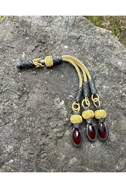 KAZZAZE Combinație neagră de aurire, piatră de cristal roșu, triple mărgele d...