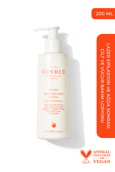COSMED Body Elixir After Epilation Lotion-lazer Epilasyon Ve Ağda Sonrası Cilt Ve Vücut Bakım Losyonu 200ml
