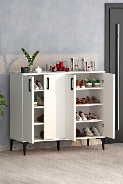 Moonlife Valencia 4 Kapaklı Antre,Hol,Ayakkabılık Beyaz