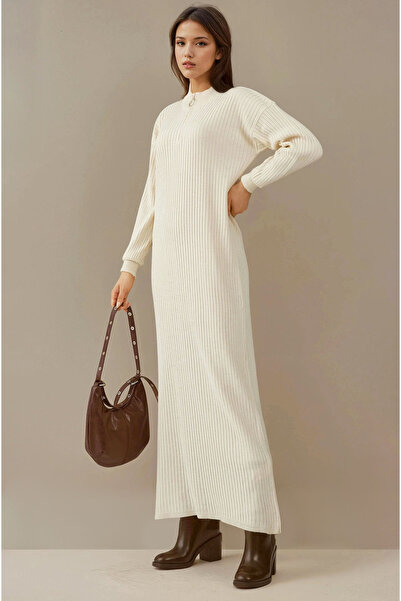 Hiccup Bdart Half Outfit Buttoned Textured Knit Dress