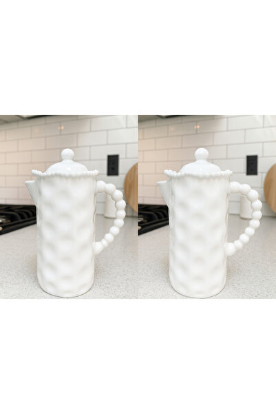 PAPİSAHOME Porselen Yağdanlık 2"li 1lt Ayçiçekyağı Zeytinyağı Sürahi