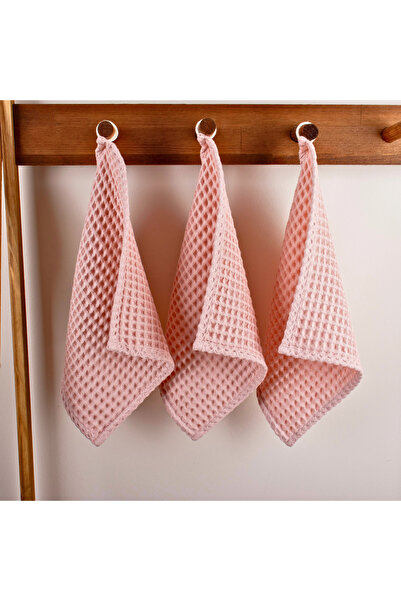 Püskül Tekstil Lüks Mutfak Havlusu 3 Adet - Yüksek Kalite, 100% Pamuk, 30x30 cm, Waffle Dokuma Washcloth Havlu