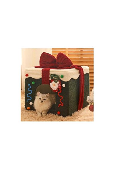 Golden cat سرير قطط عيد الميلاد (L) - سرير للكلاب قابل للغسل وناعم، كهف للقطط...