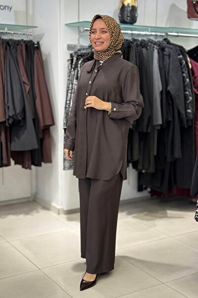 FUAT GÜRSEN Double Suit with Collar Ribbon and Metal Buttons with Trousers