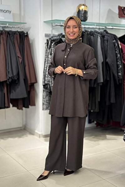 FUAT GÜRSEN Double Suit with Collar Ribbon and Metal Buttons with Trousers