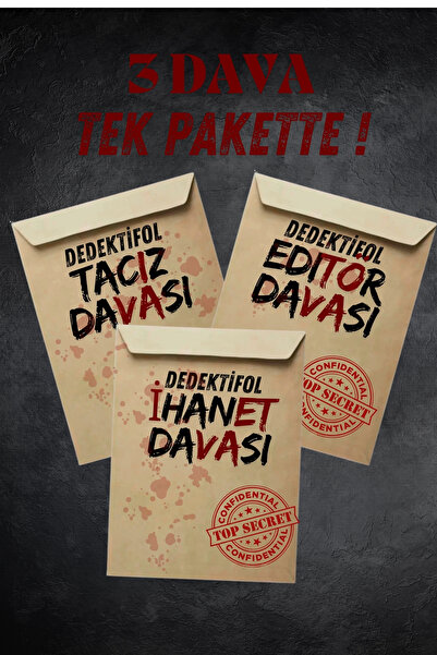 DEDEKTİFOLL Dedektif Oyunu, Dava Çözme, Katili Bulma 3'lü Set