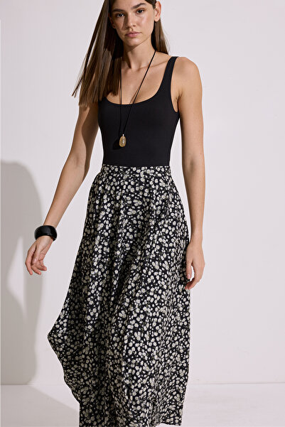 Manuka Patterned Flare Skirt Daisy