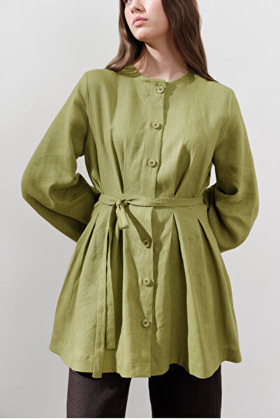 Manuka Linen Pencil Tunic Apple Green