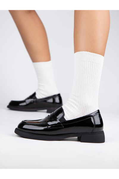 stato - Black Genuine Patent Leather Women's Loafer 25-5645