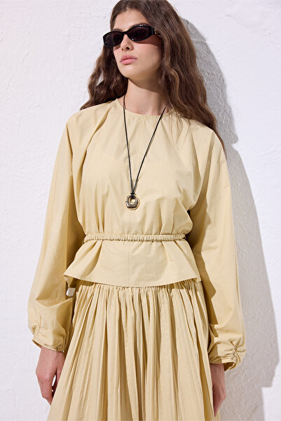 Manuka Short Bluz Soft Yellow with Binding Details