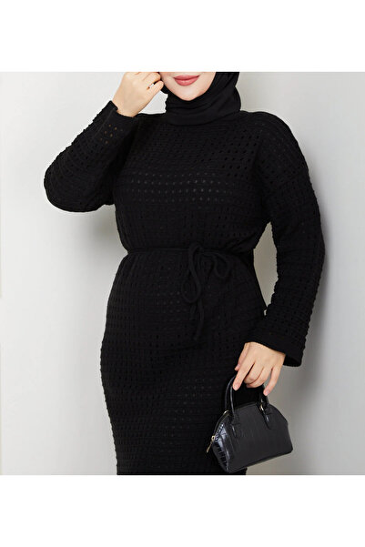 Sara Deluxe SİYAH RENK ÖRME ELBİSE
