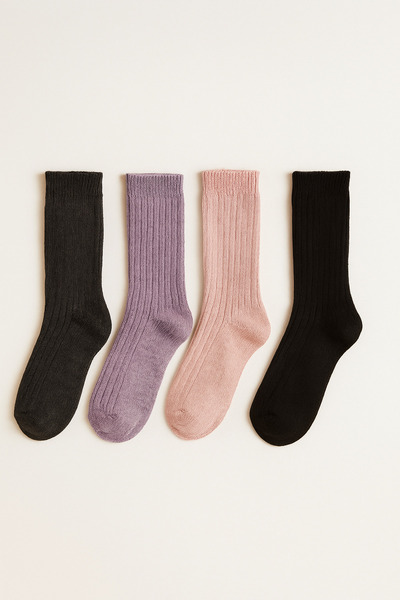 shefox 4 чифта дамски чорапи до глезена от агнешка вълна