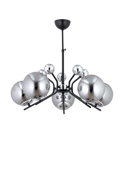 ESSLİGHT Beste 5 Li Sarkıt Avize Füme Glob Camlı Salon Yatak Odası Mutfak