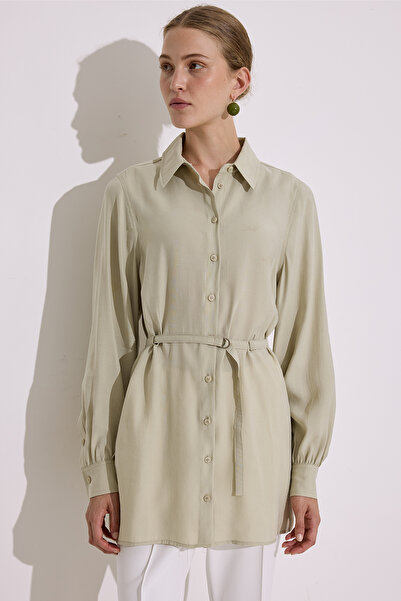 Manuka Modal Belted Shirt Çağla