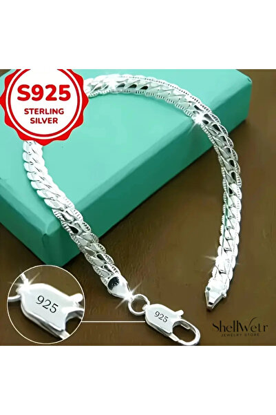 shellwetr Unisex Bileklik Soft 925 Ayar Gümüş Kaplama Unisex Bileklik Sevdikl...
