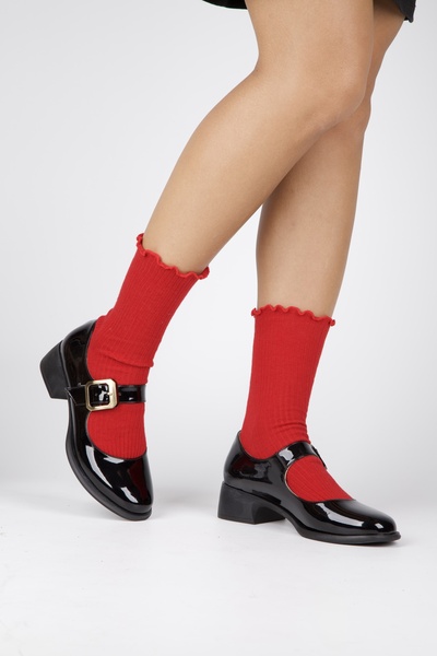 stato - Siyah Rugan Tokalı Kadın Babet