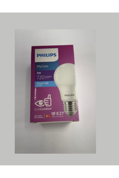 Philips MyCare 8 W Led Ampül (8-60W) 6500k E27 Normal Duy Beyaz Işık