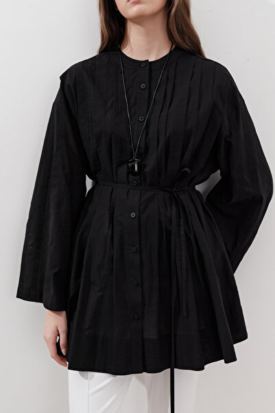 Manuka Ribbed Wide Sleeve Tunic Black